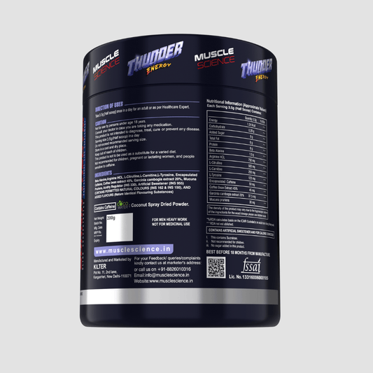 THUNDER ENERGY – HARDWORK STIMULANT BASED PRE-WORKOUT