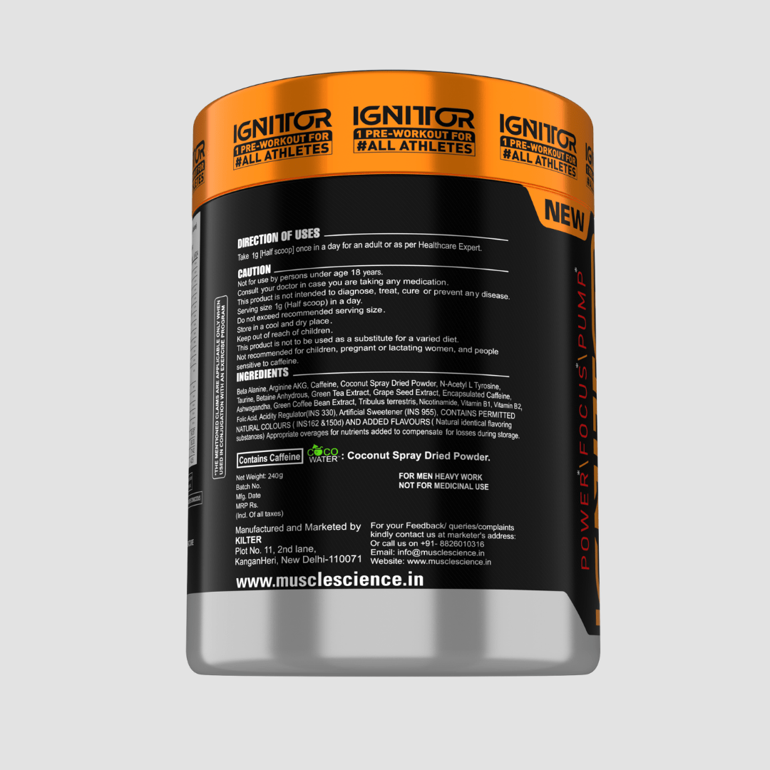 IGNITOR Gen 5 Pre Workout ( Free Shaker )