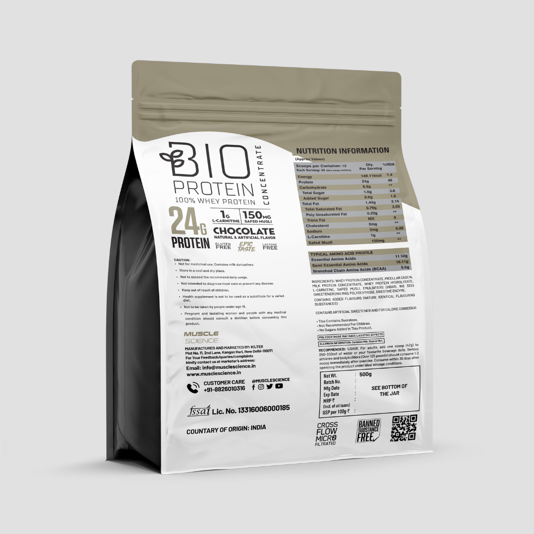 BIO Concentrate Protein | 100% Whey Protein | Buy 1     (500) Gram Get 1     (500) Gram Free