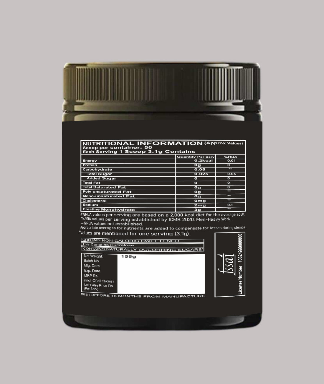 CREATINE FLAVOURED – 50 SERVINGS