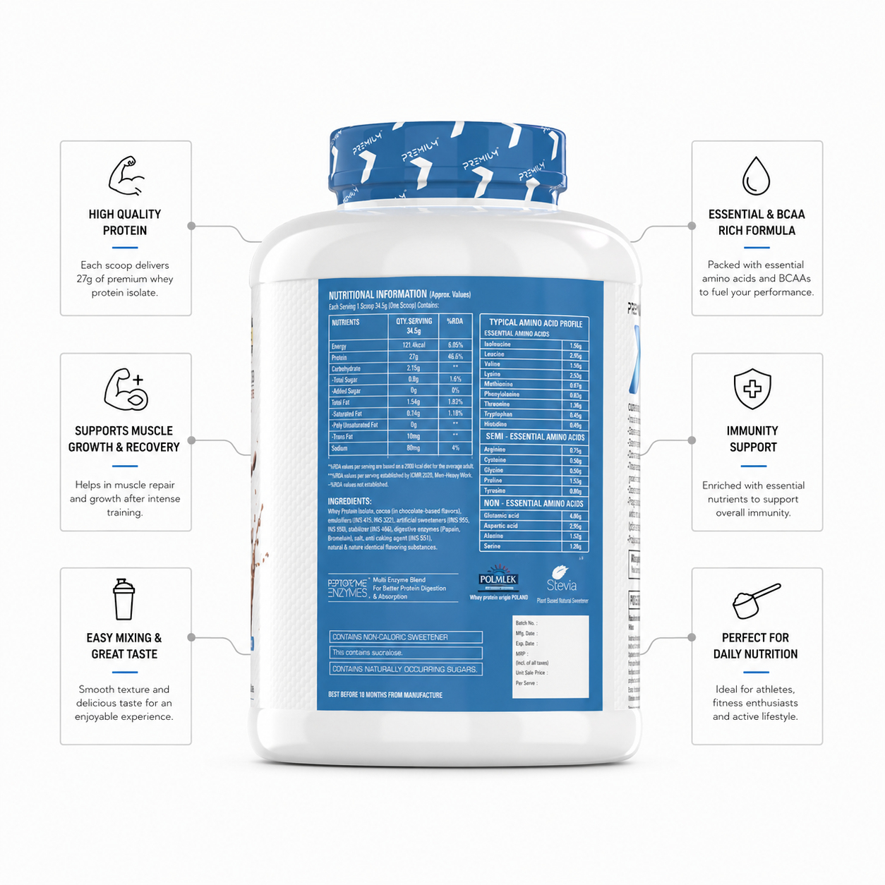 Premium WPI 90 - Pure Whey Protein Isolate for Maximum Performance