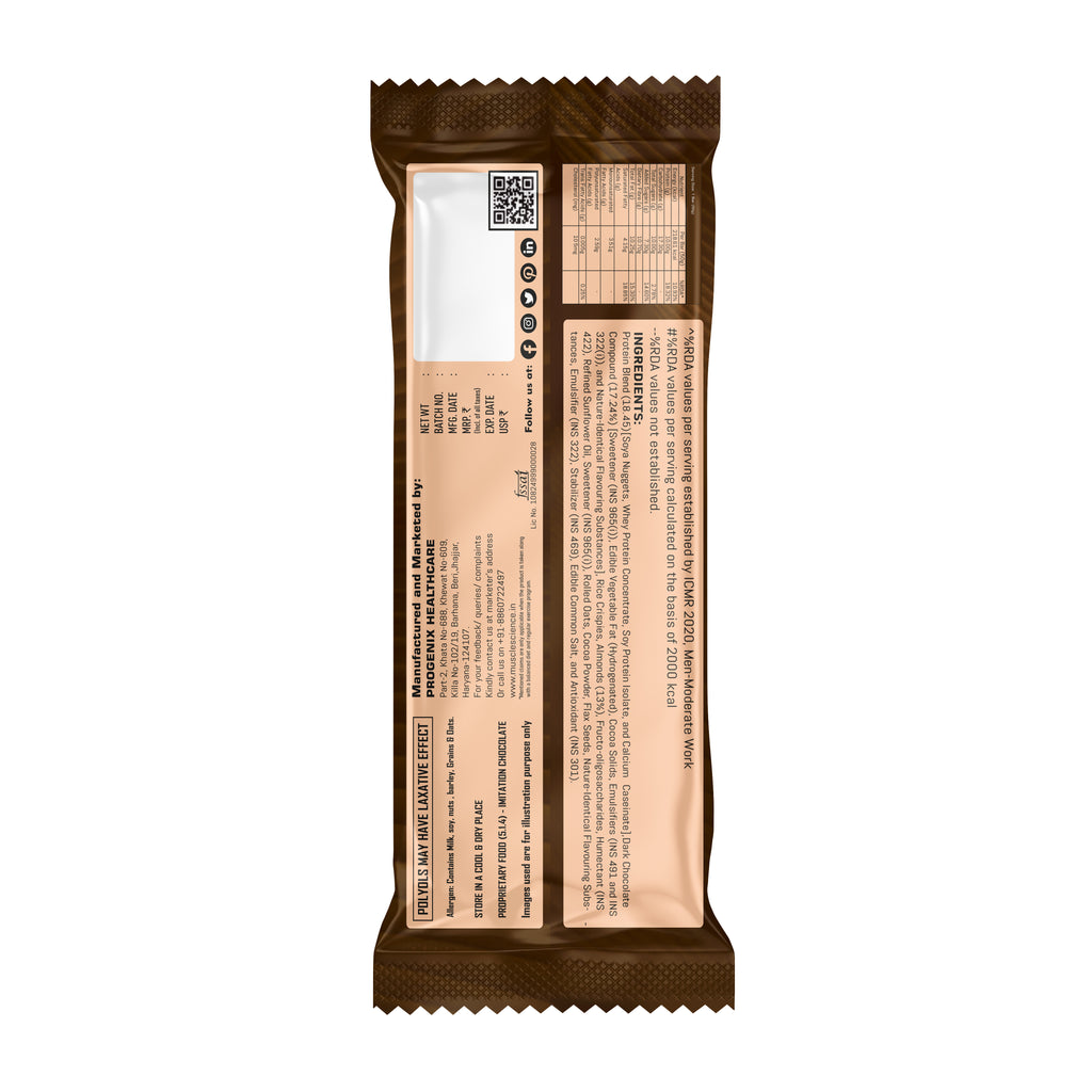MuscleScience Protein Bar – Chocolate Almond Crunch | 10g Protein